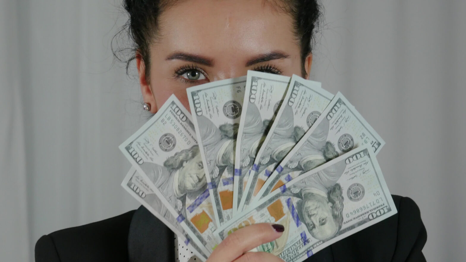 nurse showing off money